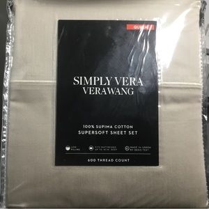 New Simply Vera Wang Supima Cotton QUEEN